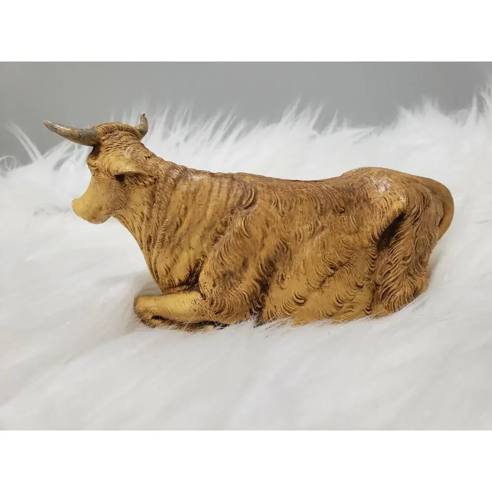 2 - FONTANINI DEPOSE ITALY SEATED OX NATIVITY VILLAGE ANIMAL FIGURE‎ #305